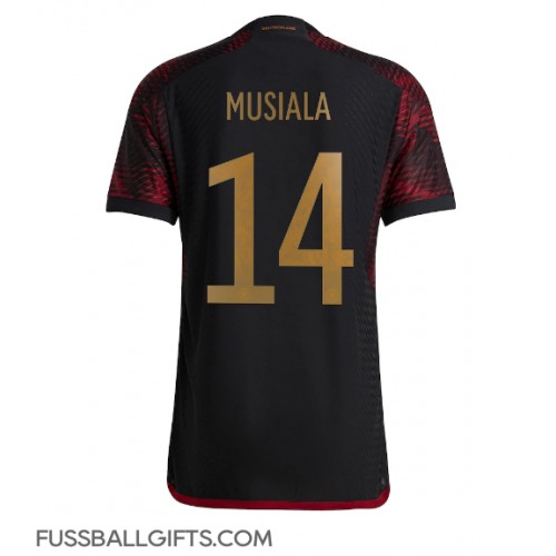 Deutschland Jamal Musiala #14 Fußballbekleidung Auswärtstrikot WM 2022 Kurzarm